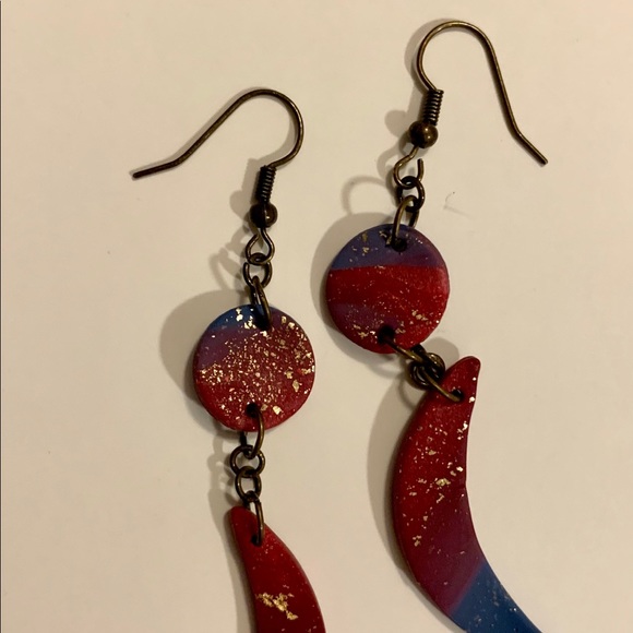 Handmade clay polymer earrings - Picture 3 of 6